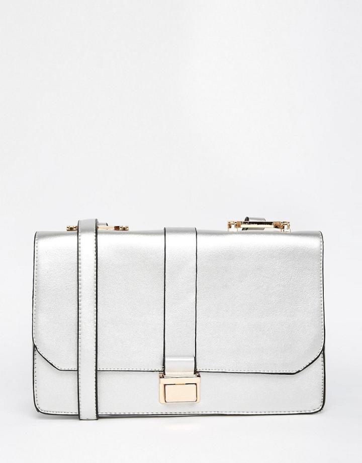 Liquorish Metallic Lady Shoulder Bag - Silver