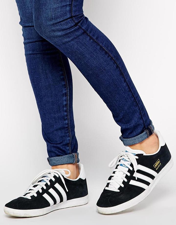 Adidas Originals Gazelle Og Black & White Sneakers - Black