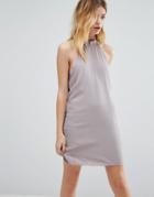 Native Youth High Neck Swing Dress - Gray