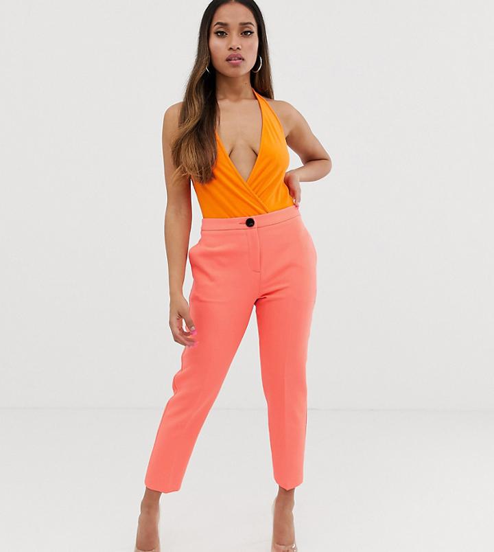 Asos Design Petite Fluro Pink Slim Suit Pants