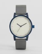 Swco Kent Leather Watch In Gray 38mm - Gray