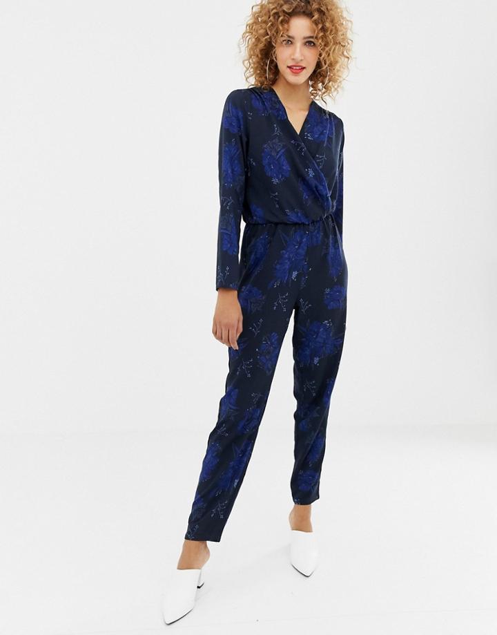 Only Wrap Front Floral Print Jumpsuit - Multi