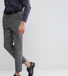 Asos Tall Drop Crotch Tapered Smart Pants In Charcoal Texture - Gray