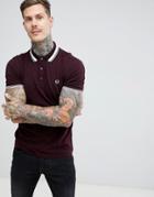 Fred Perry Tipped Polo In Dark Burgundy - Red