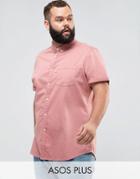 Asos Plus Stretch Slim Denim Shirt In Pink - Pink