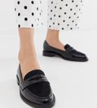 Asos Design Mantra Loafer Flat Shoes In Black - Black
