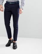 Moss London Skinny Suit Pants In Pinstripe - Navy