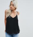 Asos Petite Swing Cami With Double Layer - Black