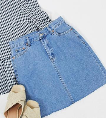 Dr Denim Tall Mallory Denim Skirt In Mid Blue Wash-blues