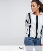 Noisy May Tall Stripe Blouse With Frill Detail - Multi
