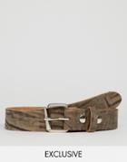 Reclaimed Vintage Leather Belt In Brown With Distressing - Brown