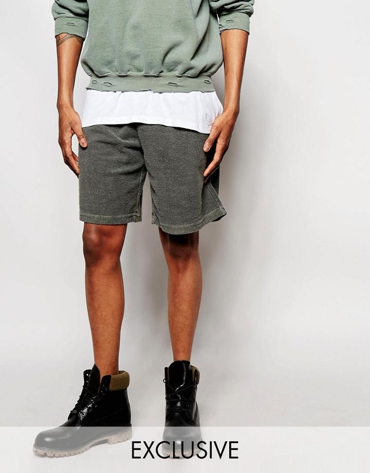 Reclaimed Vintage Shorts In Overdye - Green