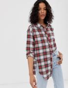 Cheap Monday Organic Cotton Shirt With Knot Front In Check-multi