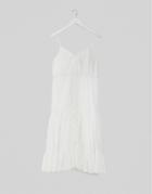Asos Design Button Through Tiered Cami Midi Sundress In White