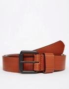 Asos Hand Carved Leather Belt - Brown