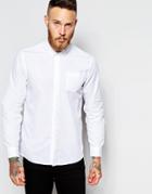Peter Werth Shirt With Mirco Collar In Slim Fit - White