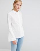 Just Female Flare Sleeve Shirt - White