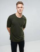 Sisley T-shirt With Back Raglan Detail - Green