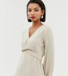 River Island Blouse With Wrap Detail In Stone - Stone