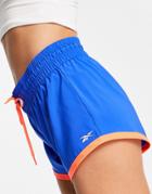 Reebok Training Woven Shorts In Blue And Orange-blues
