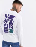 Jack & Jones Originals Relaxed Fit Back Graphic Long Sleeve T-shirt In White
