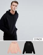 Asos Oversized Hoodie Multipack In Black And Pink - Multi