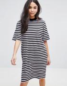 Cheap Monday Stripe Smash T-shirt Dress - Purple