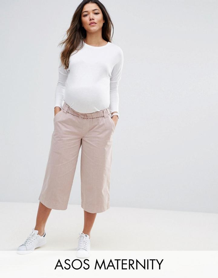 Asos Maternity Washed Wide Leg Pant - Pink