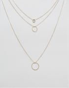 Nylon Silver Plated Multi Row Necklace - Silver