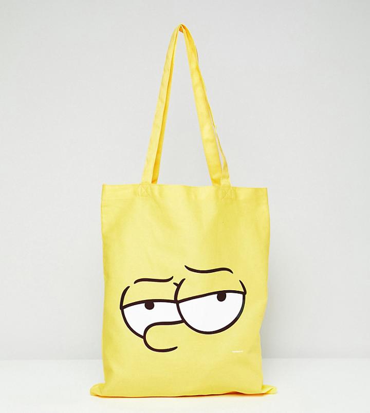 The Simpsons X Asos Design Bart Tote Bag - Yellow