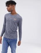 Jack & Jones Core Long Sleeve T-shirt With Chest Branding-gray