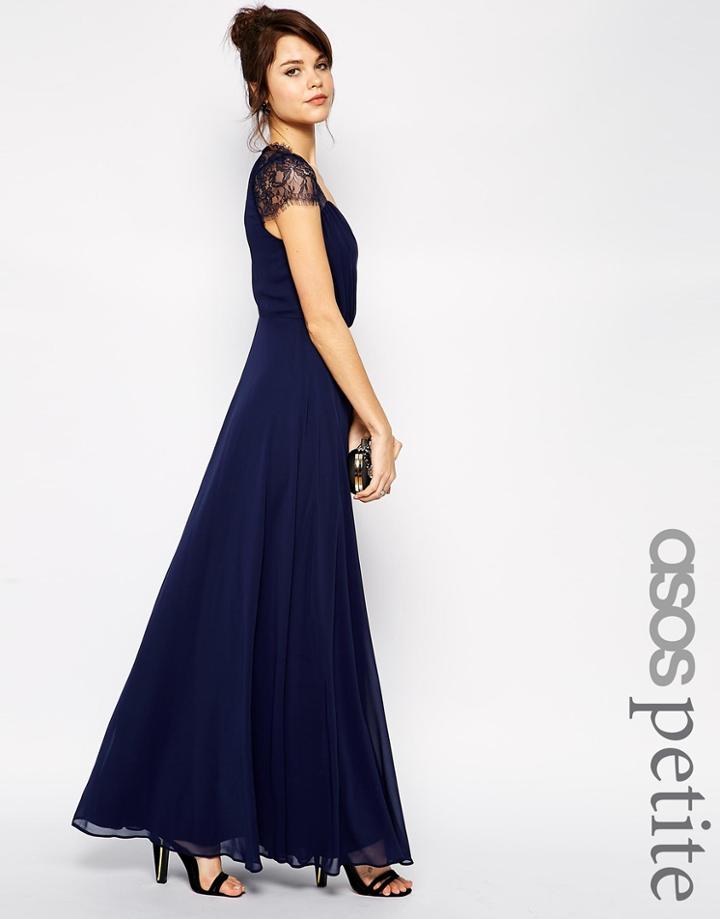 Asos Petite Kate Lace Maxi Dress - Navy