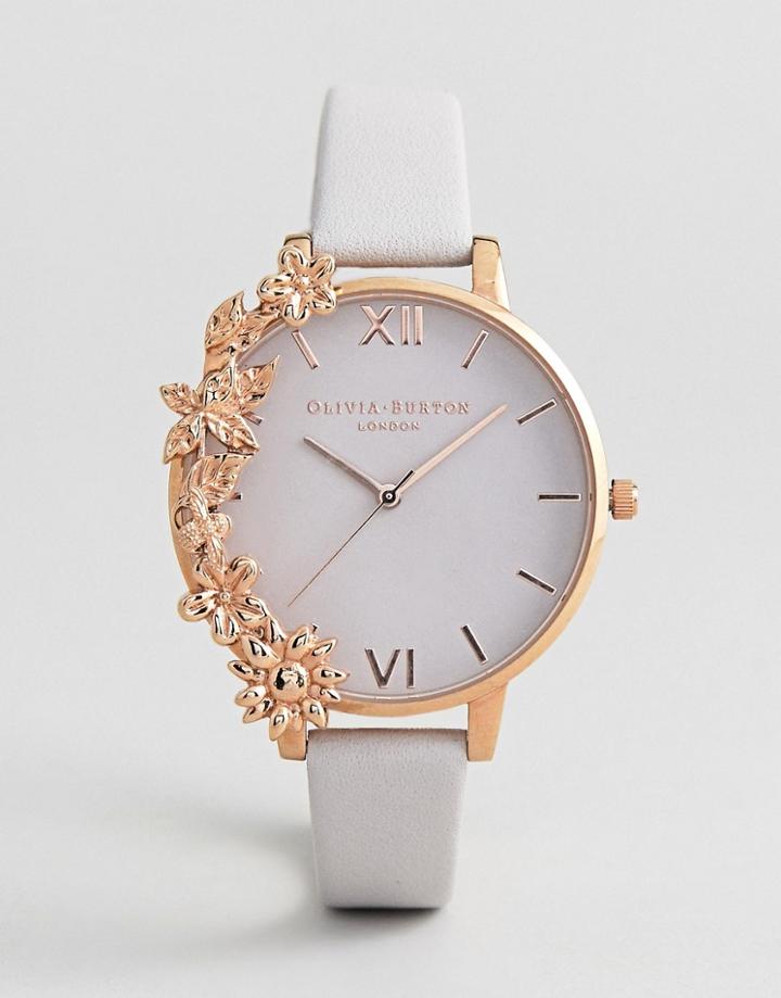 Olivia Burton Ob16cb06 Case Cuff Leather Watch In Blush - Pink