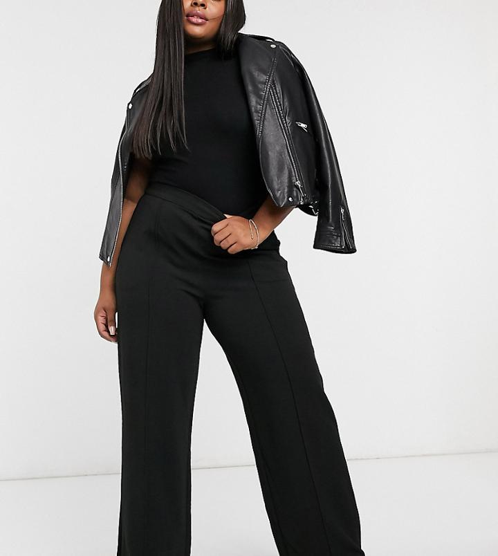 Vero Moda Curve Pants With Wide Leg In Black