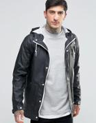 Another Influence Waterproof Hooded Rain Jacket - Black