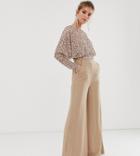 Maya Cape Detail Jumpsuit With Tonal Delicate Sequin Top In Taupe Blush