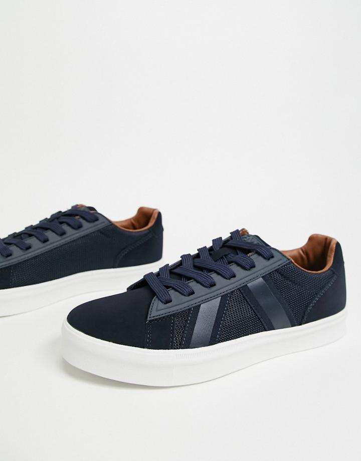 River Island Rvr Mesh Sneakers In Navy