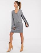 Unique21 Wide Sleeve Smock Dress-gray