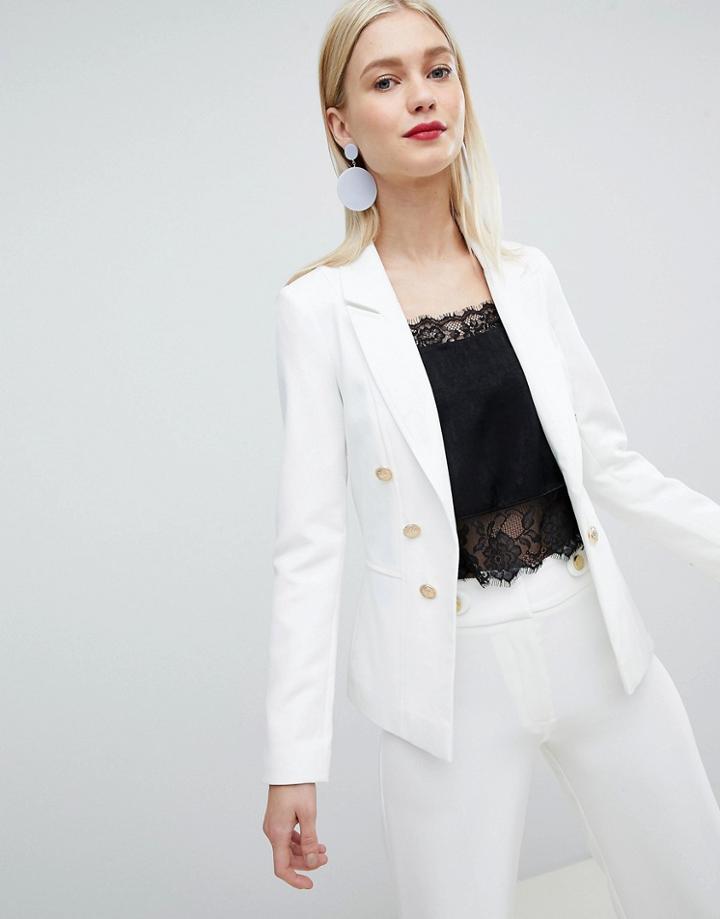 Lipsy Military Jacket - White