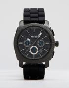 Fossil Machine Silicone Watch In Black Fs4487 - Black