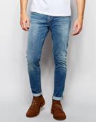Nudie Jeans Pipe Led Super Skinny Fit Crispy Pepper Mid Wash - Crispy Pepper