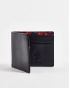 Gianni Feraud Real Leather Bill Fold Wallet In Liberty Print Trim-black