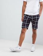Only & Sons Check Sweat Shorts - Navy