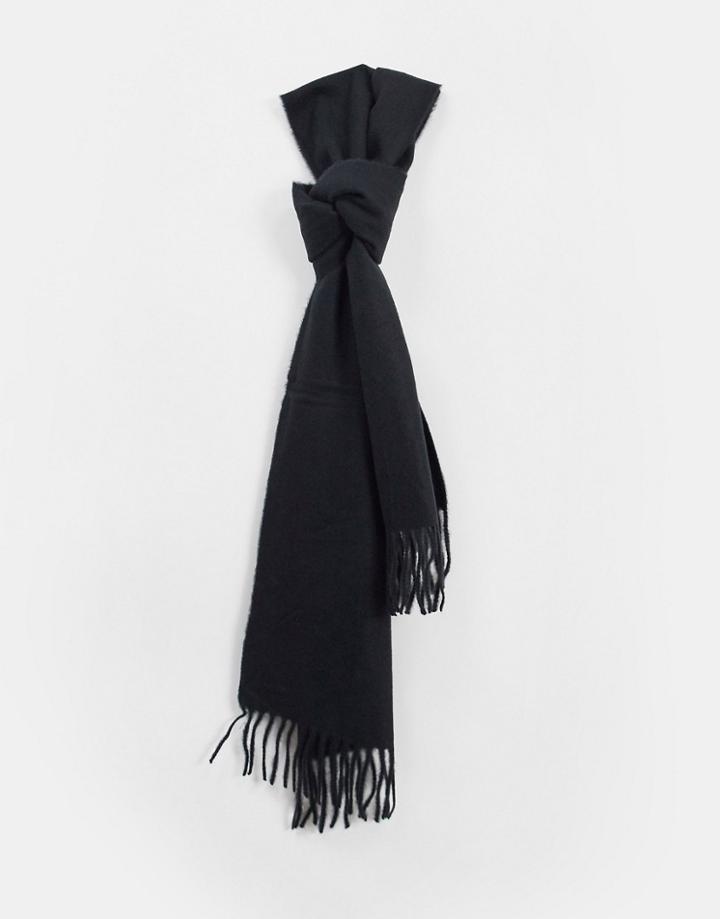 Only & Sons Scarf In Wool With Tassels Black