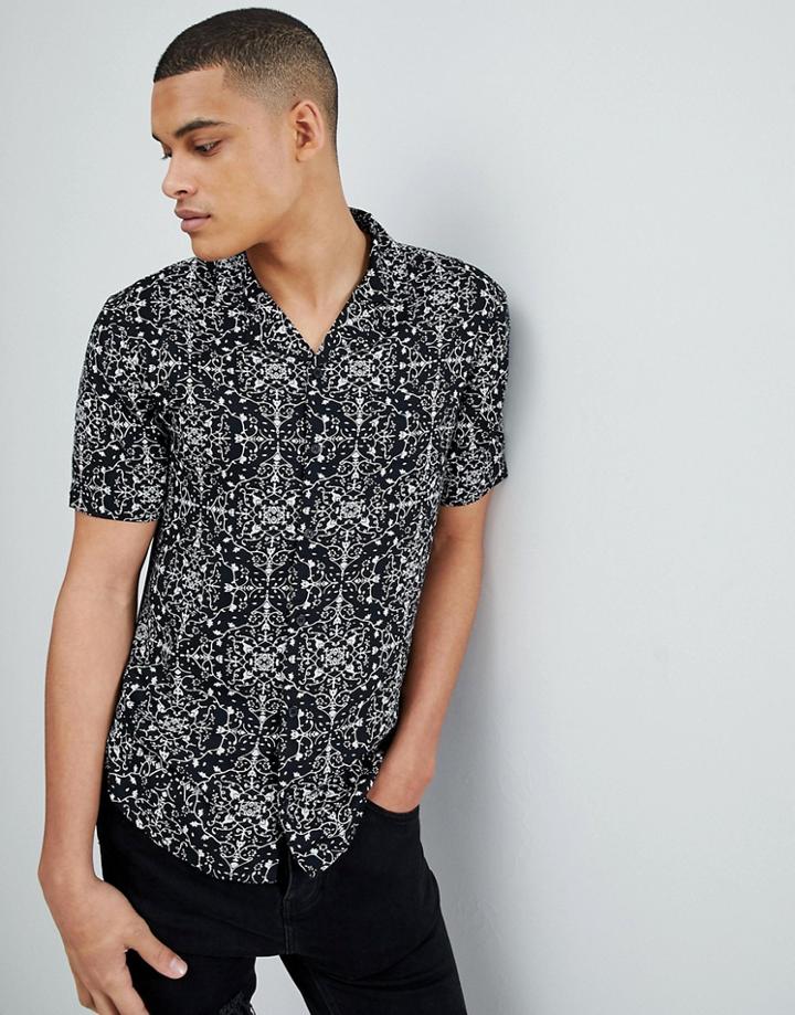 Another Influence Monochrome Short Sleeve Shirt - Black