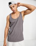 Asos Design Tank Top In Washed Black