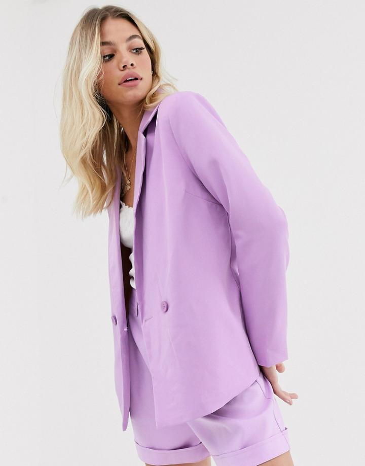 Daisy Street Double Breasted Blazer Two-piece-purple