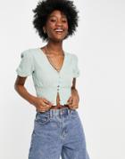 Asos Design Hail Cross Strap Platform Heeled Mules In Sage Green