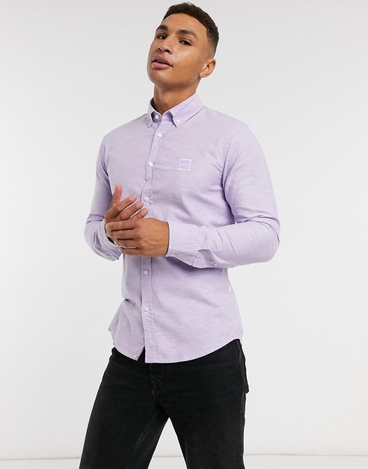 Boss Mabsoot Slim-fit Shirt In Lilac-purple