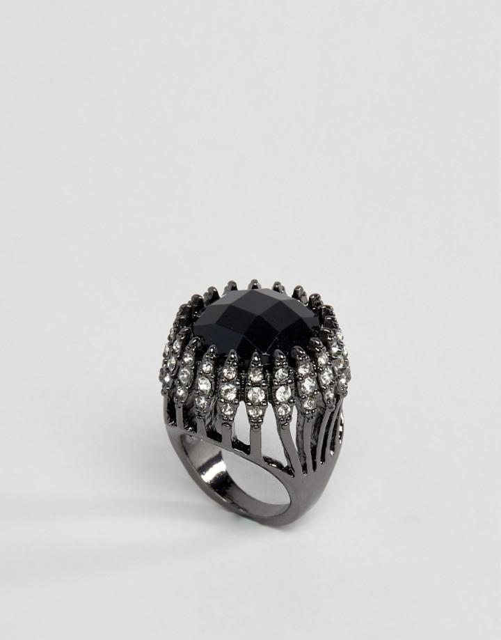 Asos Statement Mega Stone Ring - Black